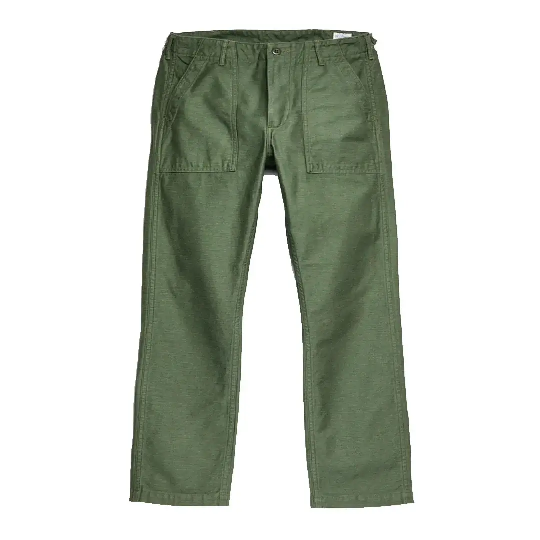 OrSlow Slim Fatigue Pants in Army Front