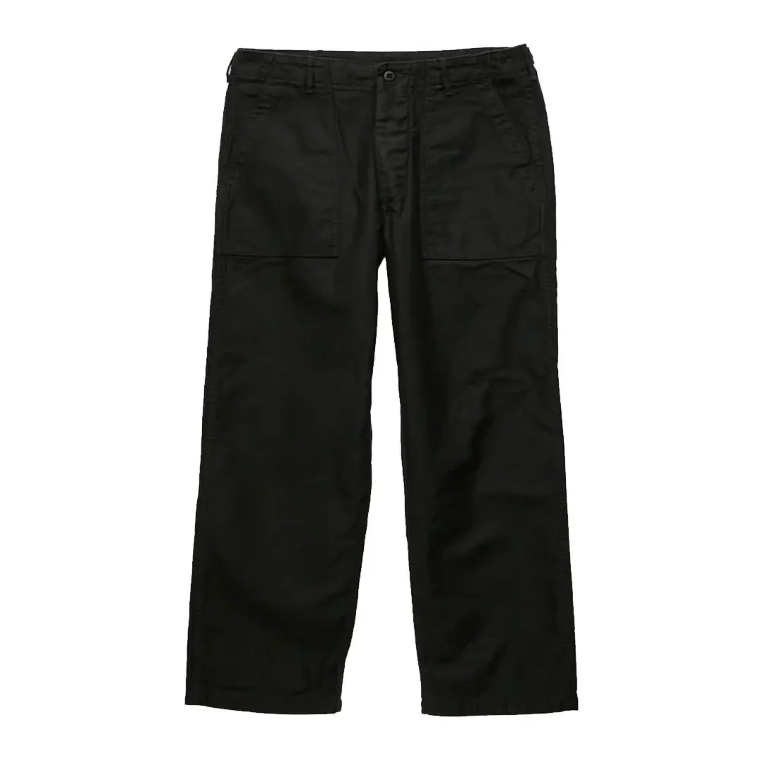 orSlow Straight Fit Fatigue Pants in Black Front