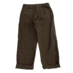 Fatigue Pants Cotton Linen Moleskin Relax Fit Coffee Brown Back
