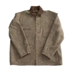 Harris Tweed Relaxed Fit Coverall Jacket - Khaki Front