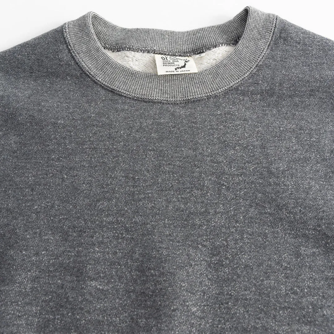 Orslow Relaxed Fit Densely Knit Sweatshirt - Charcoal Gray Front Zoom View
