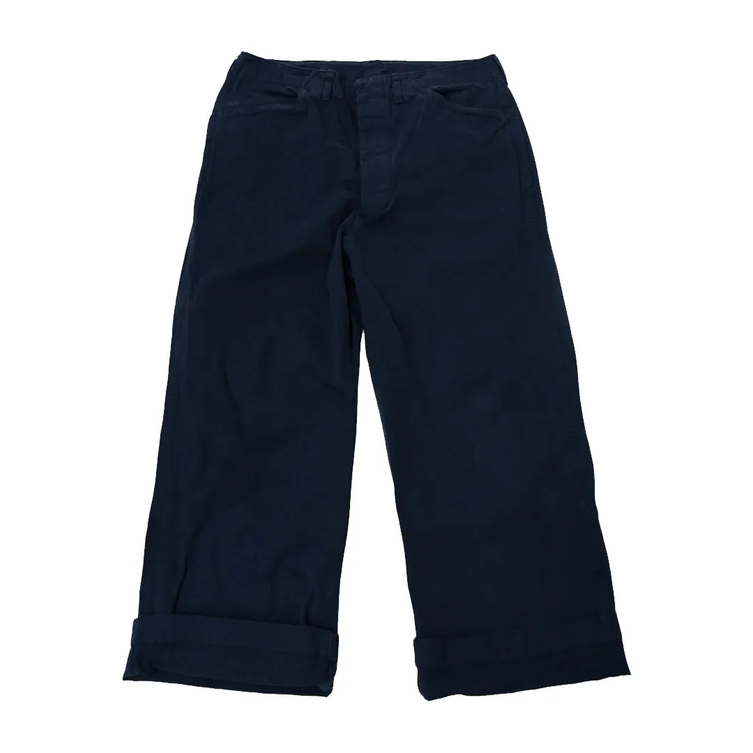 USMC Herringbone Wide Fit Utility Trousers - Black Front