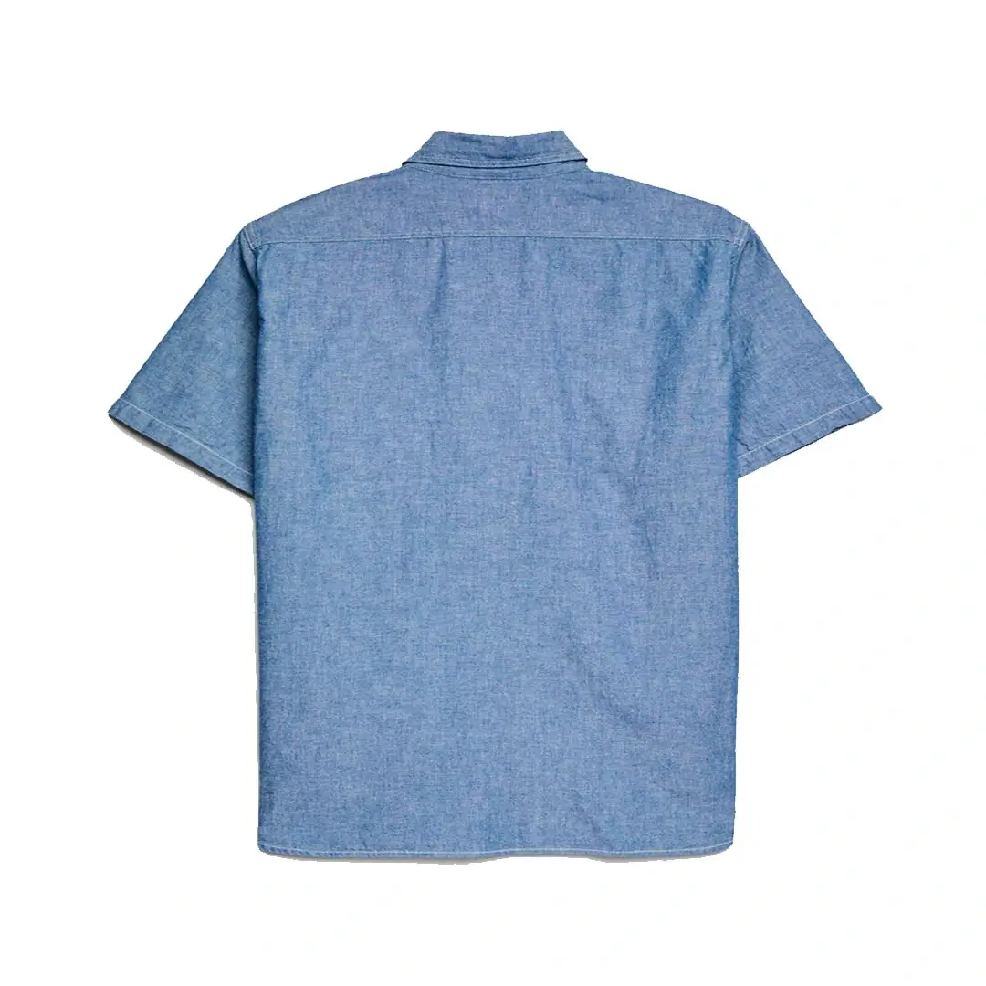 orSlow Vintage Fit SS Chambray Work Shirt in Indigo Back