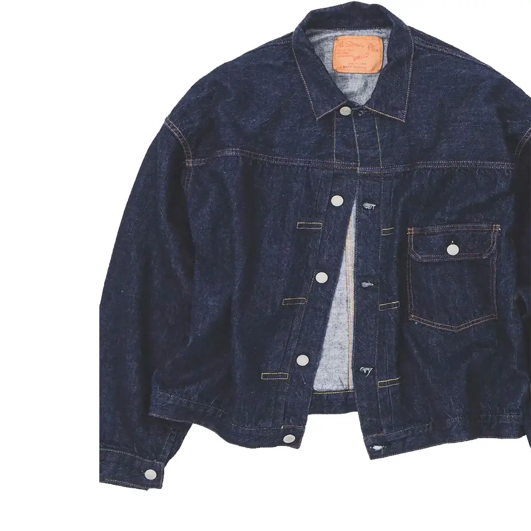 orSloworSlow × BEAMS JAPAN Light-Weight Selvedge Denim Type 1 Jacket Front View× BEAMS JAPAN Light-Weight Selvedge Denim Type 1 Jacket Button Opened