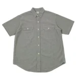 orSlow Short Sleeve Chambray Work Shirt - Grey Front